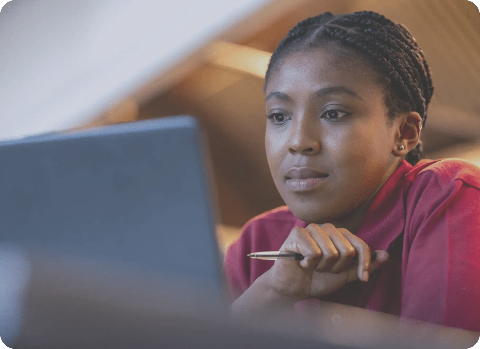 woman working on laptop
