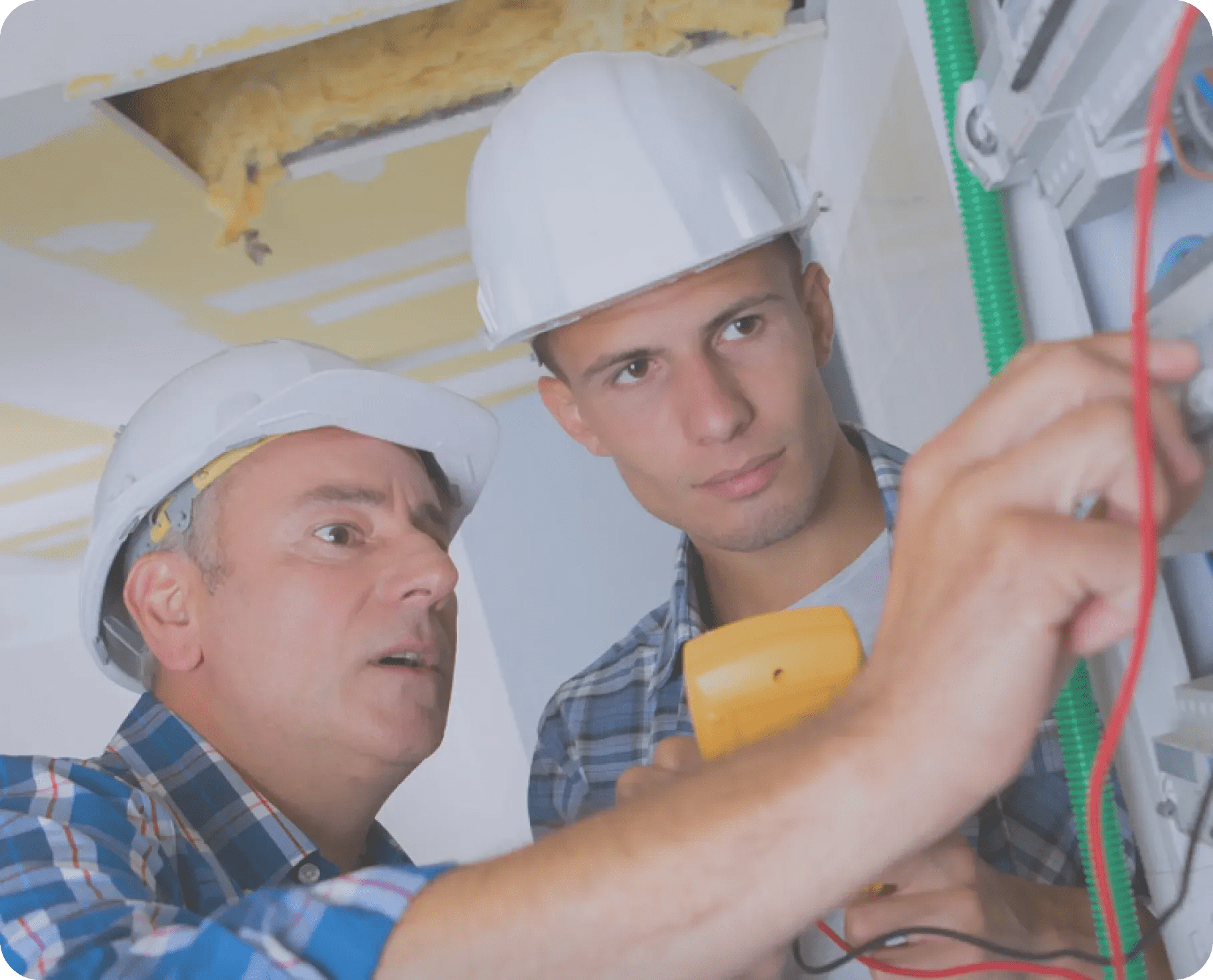 two workers in a skilled trade environment