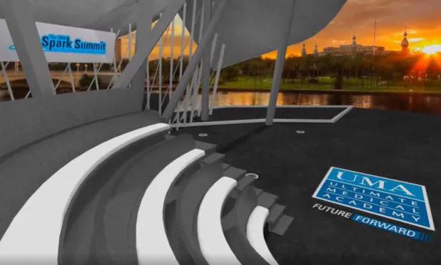 Spark Summit guests kicked off the conference from a virtual amphitheater which allowed them to enjoy some of the beautiful sites downtown Tampa has to offer.